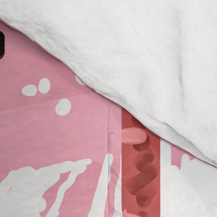 Vacay Villa | Blush Pink Summer Architecture | Tropical Travel Building | Palm Bohemian Resort Comforter Gallery Image 4