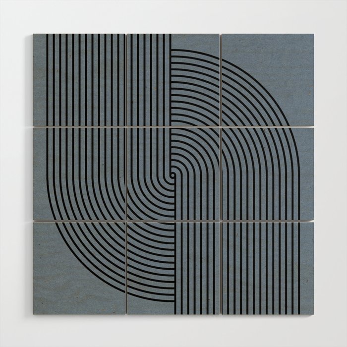 Retro Balance Blue  Wood Wall Art Gallery Image 1