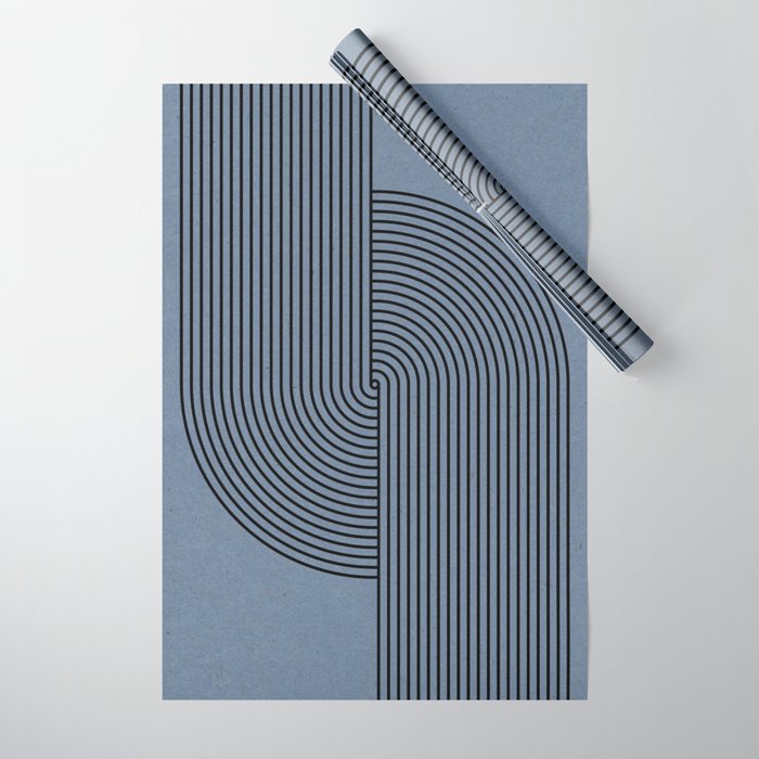 Retro Balance Blue  Wrapping Paper Gallery Image 1