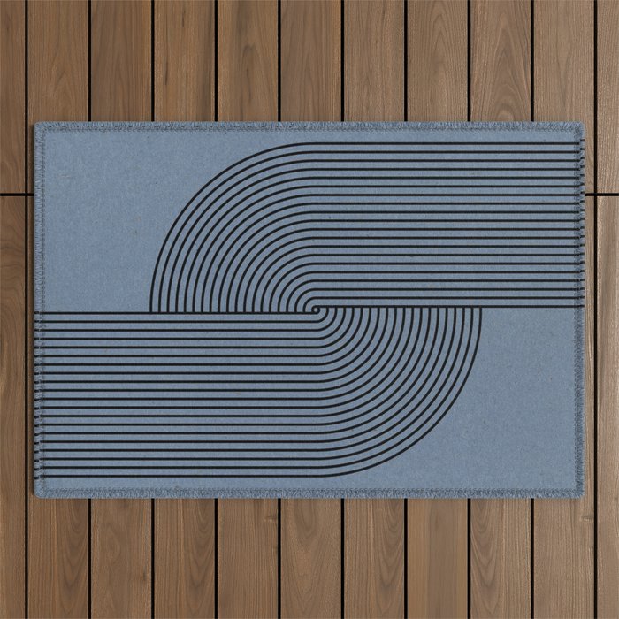Retro Balance Blue  Outdoor Rug Gallery Image 1