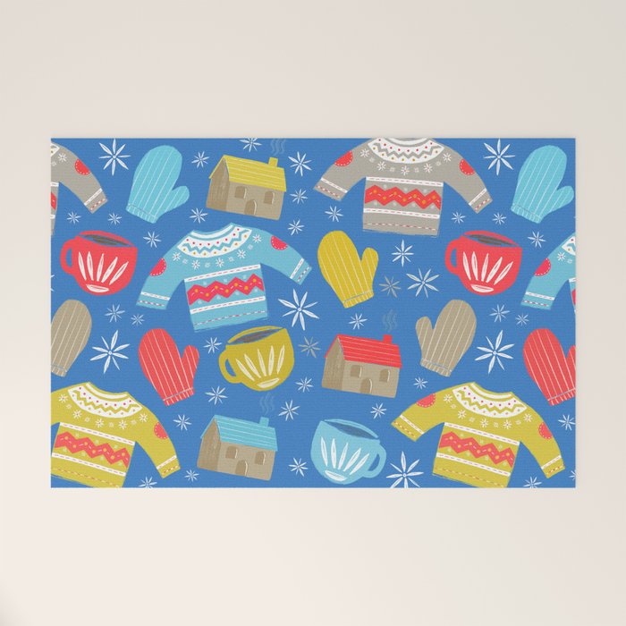 Hygge Home | Blue Welcome Mat Gallery Image 1