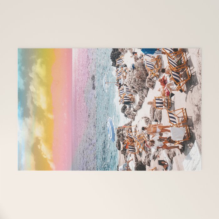 Beach Day, Travel Photography Digital Wall Decor, Tropical Beach Island Collage Welcome Mat Gallery Image 1
