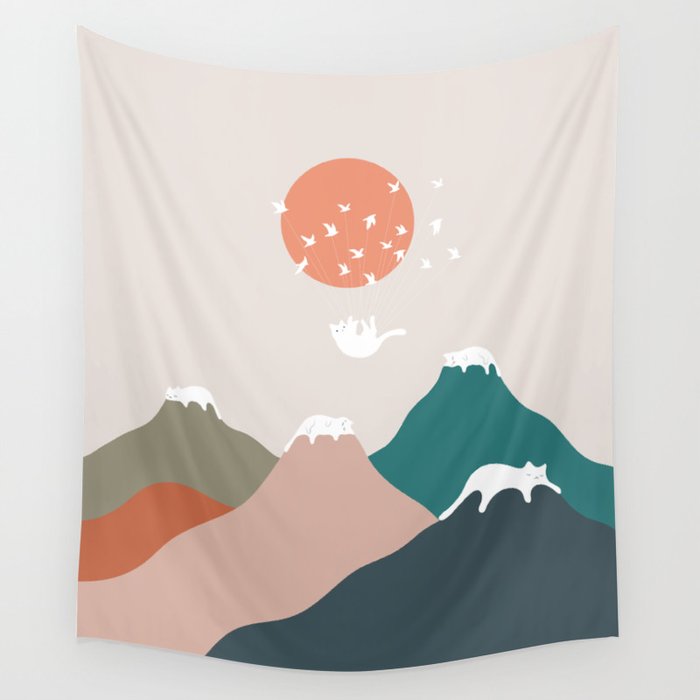Cat Landscape 193 Wall Tapestry Gallery Image 1