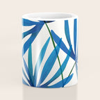 Sunny Palms in Indigo and Pink Coffee Mug Gallery Image 4