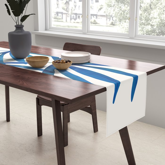 Sunny Palms in Indigo and Pink Table Runner Gallery Image 2