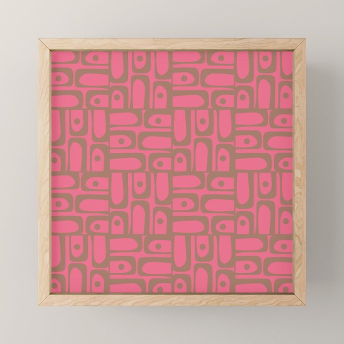 Mid Century Modern Piquet 5 Inspired by PANTONE 17 1230 Color of the Year Mocha Mousse Mini Art Print Gallery Image 1