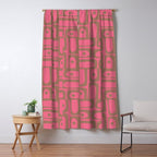 Mid Century Modern Piquet 5 Inspired by PANTONE 17 1230 Color of the Year Mocha Mousse Window Curtain Gallery Image 5