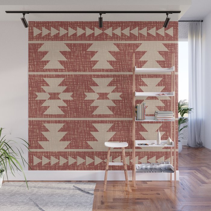 Southwestern Pattern 135 Sienna and Beige Wall Mural Gallery Image 1
