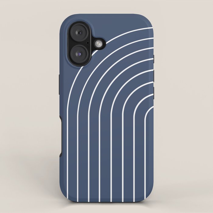 Minimal Arch XIV Navy Blue Modern Geometric Lines iPhone Case Gallery Image 1