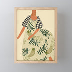 a girl in a dress with parrots Mini Art Print Gallery Image 1