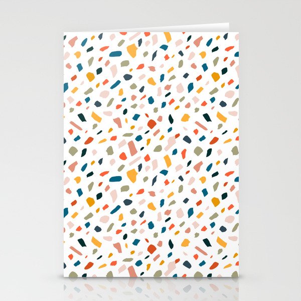 Terrazzo, Abstract Quirky Shapes Bohemian Modern Pattern Confetti Celebration Random Colorful Shapes Stationery Card Gallery Image 1