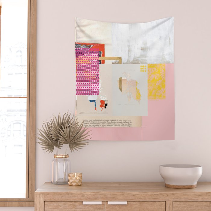 daydream sunday blues rosa Wall Tapestry Gallery Image 2