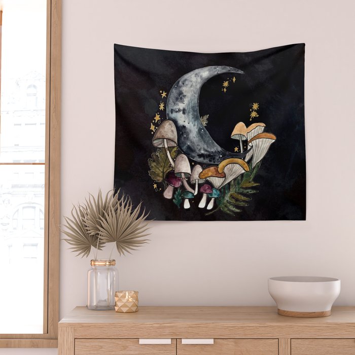 Mushroom Moon Wall Tapestry Gallery Image 2