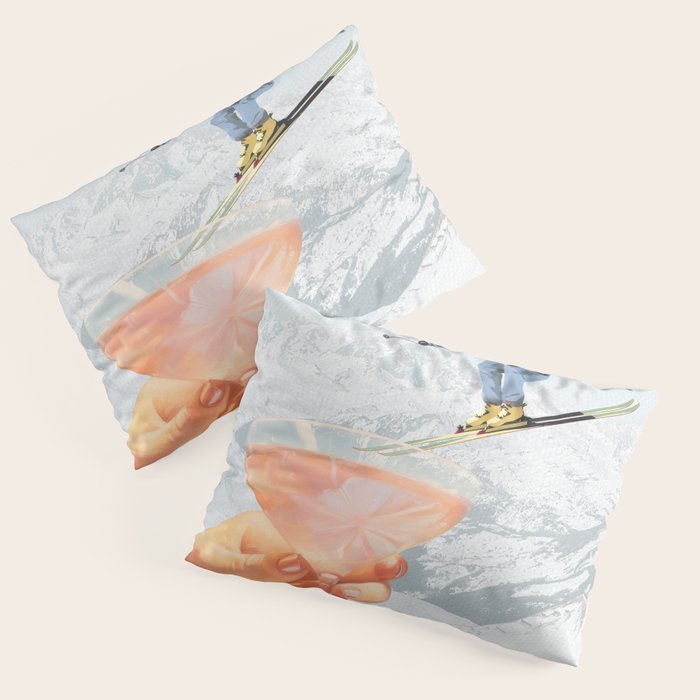 Apres Ski Cocktail Collage Winter Edition Pillow Sham Gallery Image 3