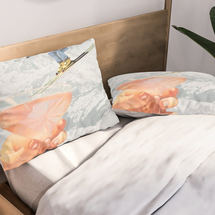 Apres Ski Cocktail Collage Winter Edition Pillow Sham Gallery Image 2