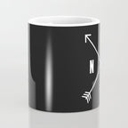 PNW Pacific Northwest Compass - White on Black Minimal Coffee Mug Gallery Image 4