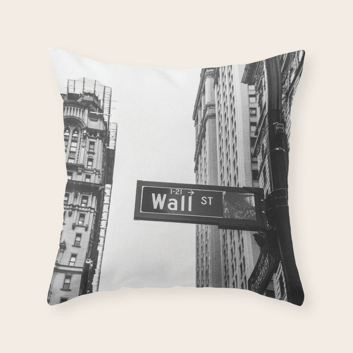 Wall street bw Throw Pillow Gallery Image 6