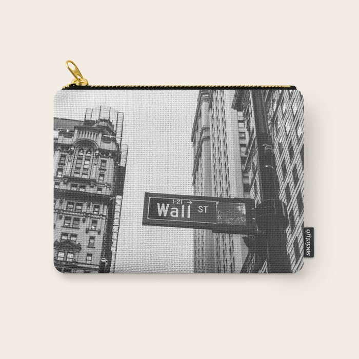 Wall street bw Carry All Pouch Gallery Image 1