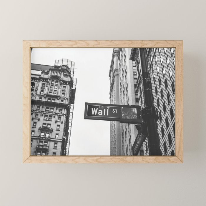Wall street bw Mini Art Print Gallery Image 1
