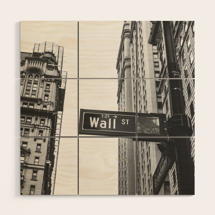 Wall street bw Wood Wall Art Gallery Image 1