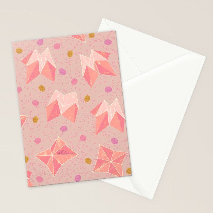 Origami Fortune Teller in Pastel Pink Stationery Card Gallery Image 2