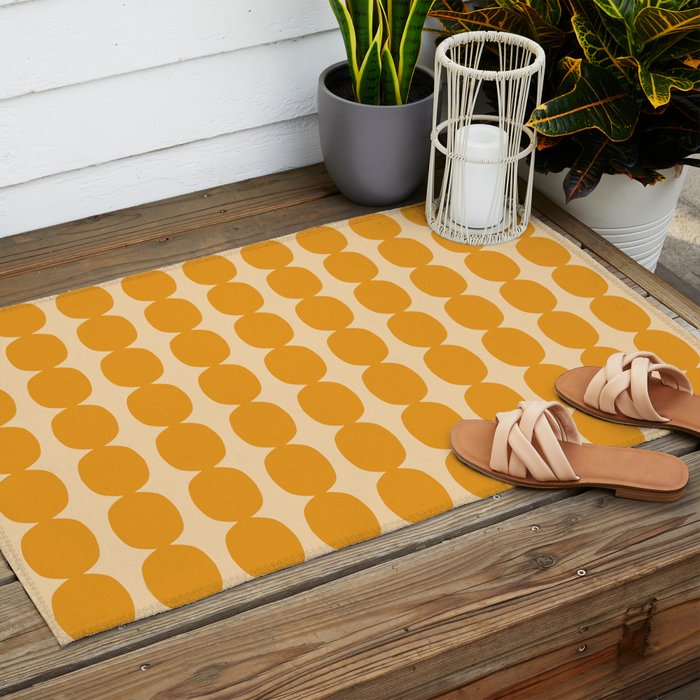 Honey Bubble Chain Outdoor Rug Gallery Image 2