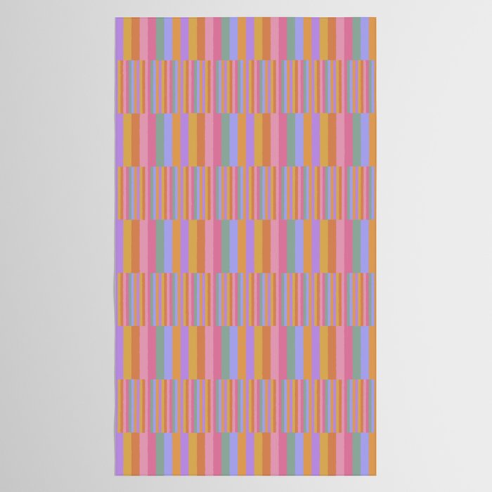Mixed Stripes Pattern III 60s Rainbow Tablecloth Gallery Image 2