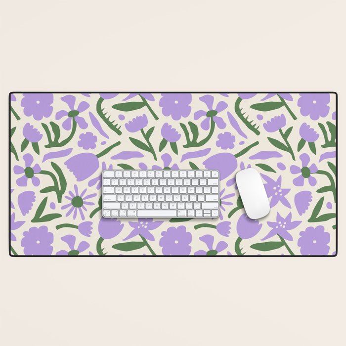 Vintage flower nature art pattern Desk Mat Gallery Image 1