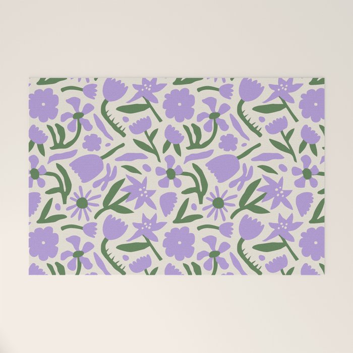Vintage flower nature art pattern Welcome Mat Gallery Image 1