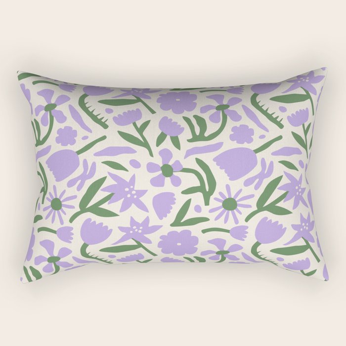 Vintage flower nature art pattern Rectangular Pillow Gallery Image 2