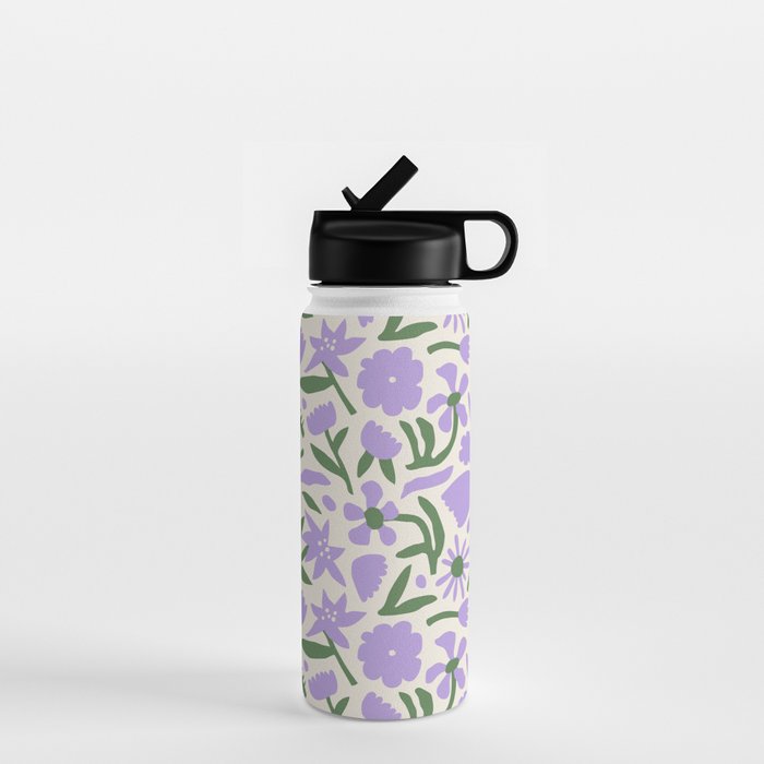 Vintage flower nature art pattern Water Bottle Gallery Image 1