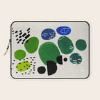 Fun Abstract Minimalist Mid Century Modern Colorful Shapes Lime Green Blue Watercolor Bubbles Laptop Sleeve Gallery Image 1
