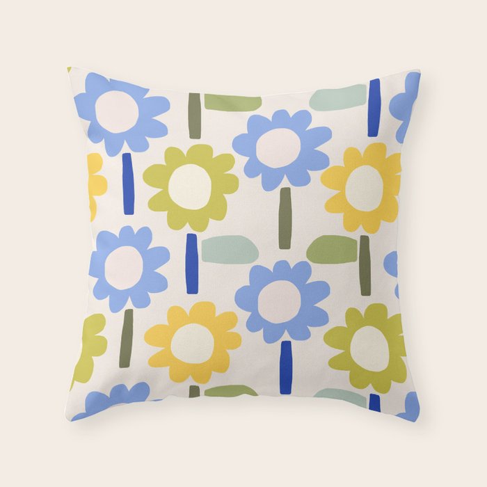 Lazy Daisy stitch - Spring Throw Pillow Gallery Image 6