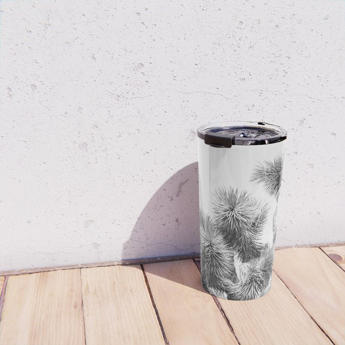 Twisted Joshua Tree - Black and White Photography Travel Mug Gallery Image 4