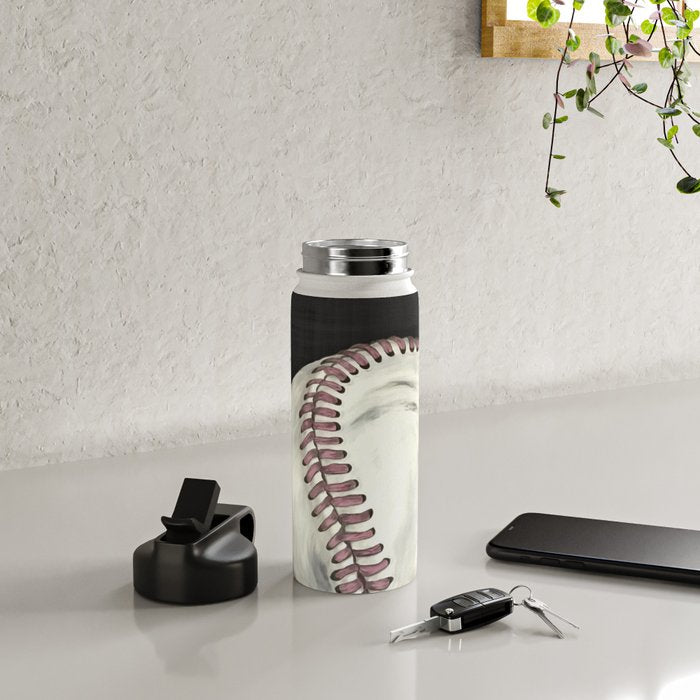 Vintage Baseball Art Water Bottle Gallery Image 4
