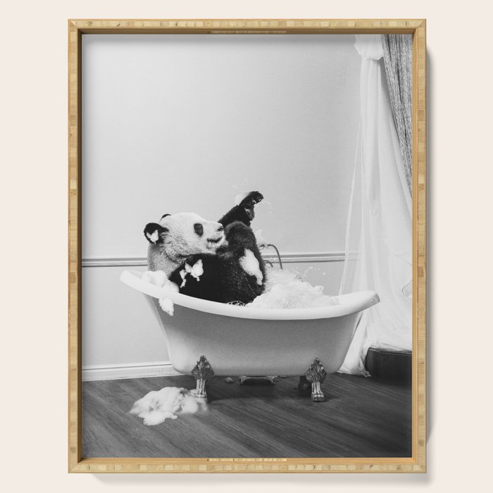 Panda Taking a Bath Serving Tray Gallery Image 1