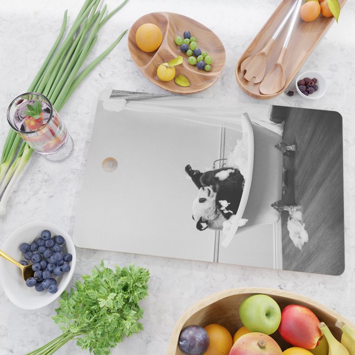 Panda Taking a Bath Cutting Board Gallery Image 2
