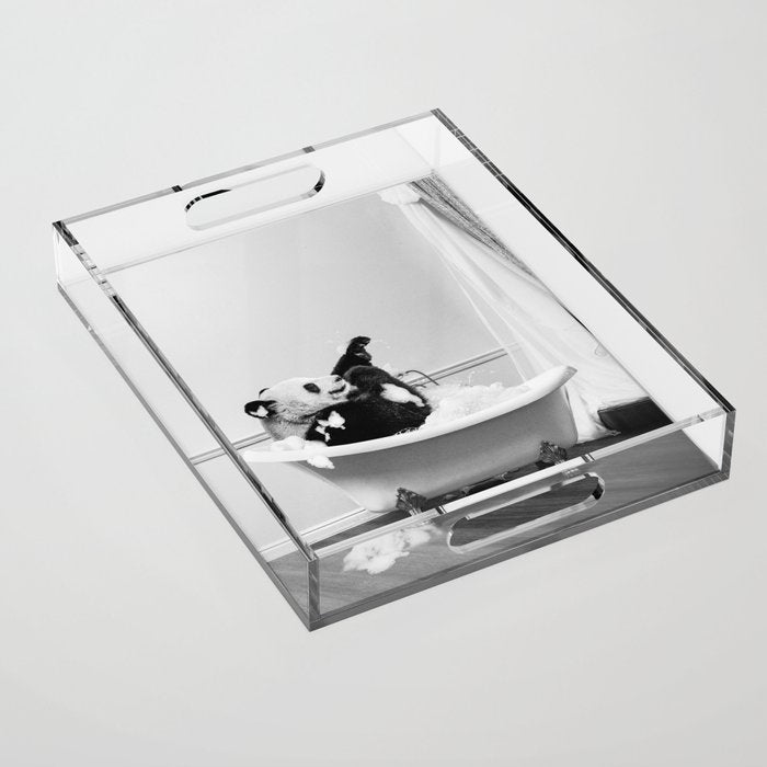 Panda Taking a Bath Acrylic Tray Gallery Image 1