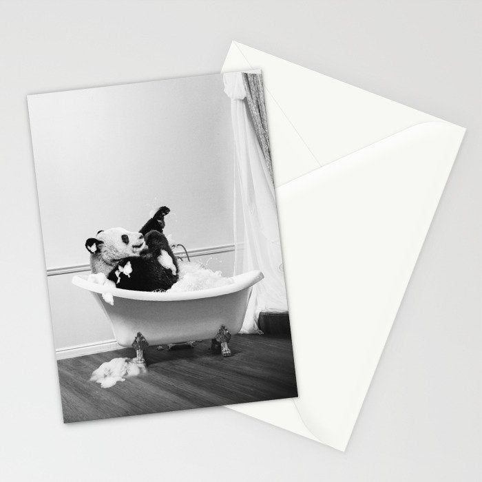 Panda Taking a Bath Stationery Card Gallery Image 2