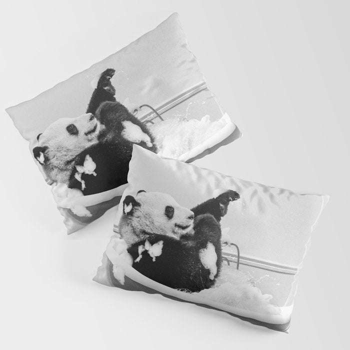 Panda Taking a Bath Pillow Sham Gallery Image 3