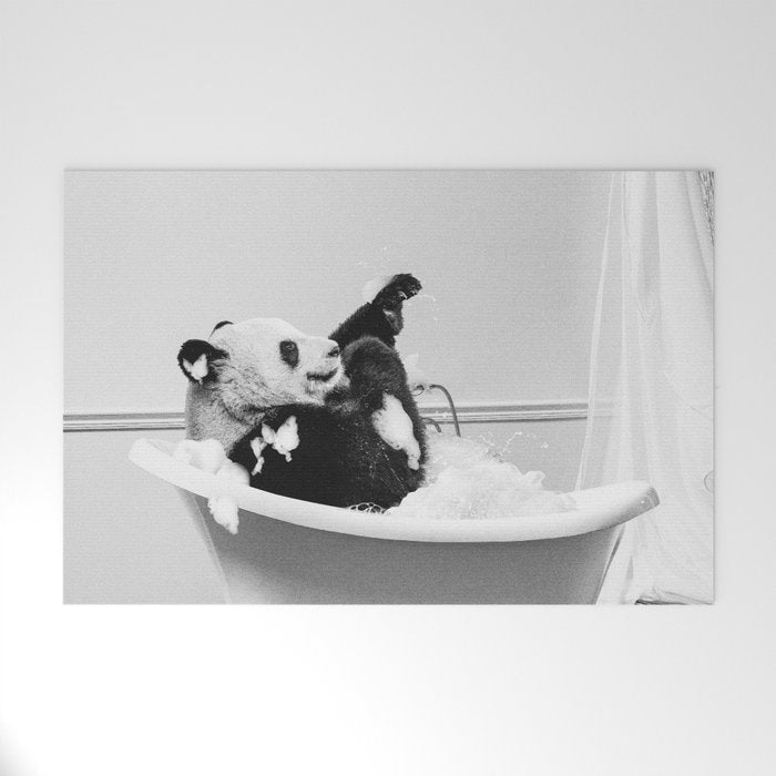 Panda Taking a Bath Welcome Mat Gallery Image 1