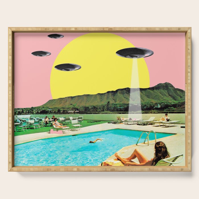 Invasion on vacation (Square) Serving Tray Gallery Image 1