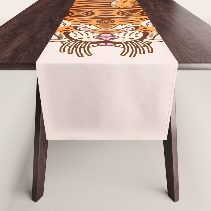 King Of The Jungle 03: Peach Tiger Edition Table Runner Gallery Image 1
