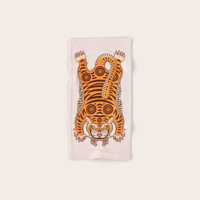 King Of The Jungle 03: Peach Tiger Edition Bath Towel Gallery Image 1