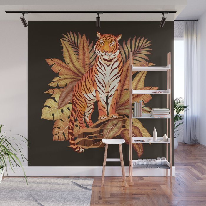 Autumn Jungle Tiger Wall Mural Gallery Image 1