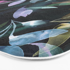 Midnight garden foliage Watercolor Leaves Dark Romantic botanical Jewel tones Bath Mat Gallery Image 3