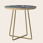 Midnight garden foliage Watercolor Leaves Dark Romantic botanical Jewel tones Side Table Gallery Image 1