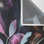 Midnight garden foliage Watercolor Leaves Dark Romantic botanical Jewel tones Wall Tapestry Gallery Image 3