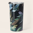 Midnight garden foliage Watercolor Leaves Dark Romantic botanical Jewel tones Travel Mug Gallery Image 3