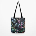 Midnight garden foliage Watercolor Leaves Dark Romantic botanical Jewel tones Tote Bag Gallery Image 2